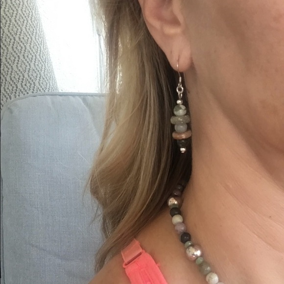 Stone and SS 925 necklace and earrings set - Picture 6 of 9